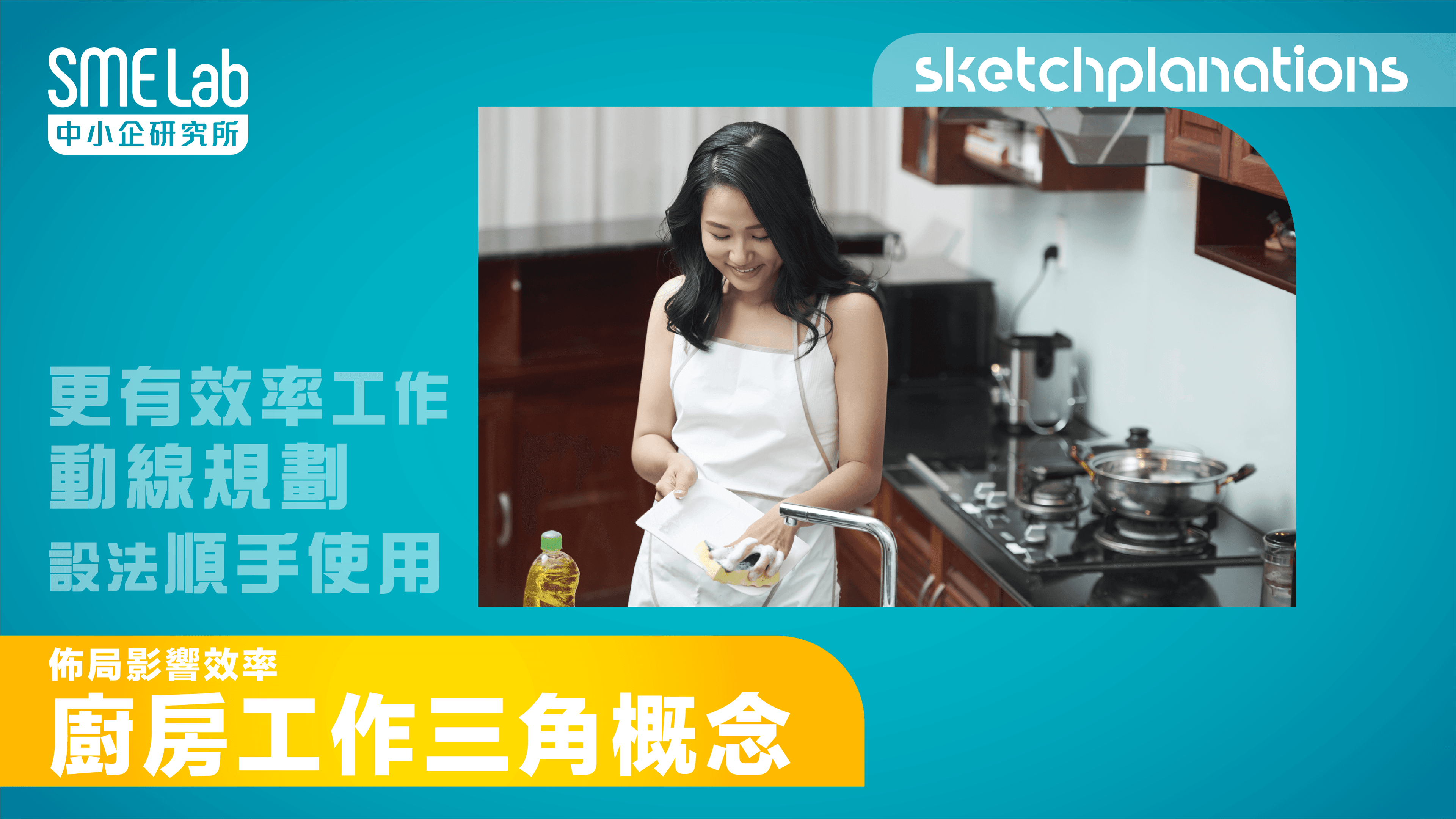 【sketchplanations】佈局影響效率 - 廚房工作三角概念